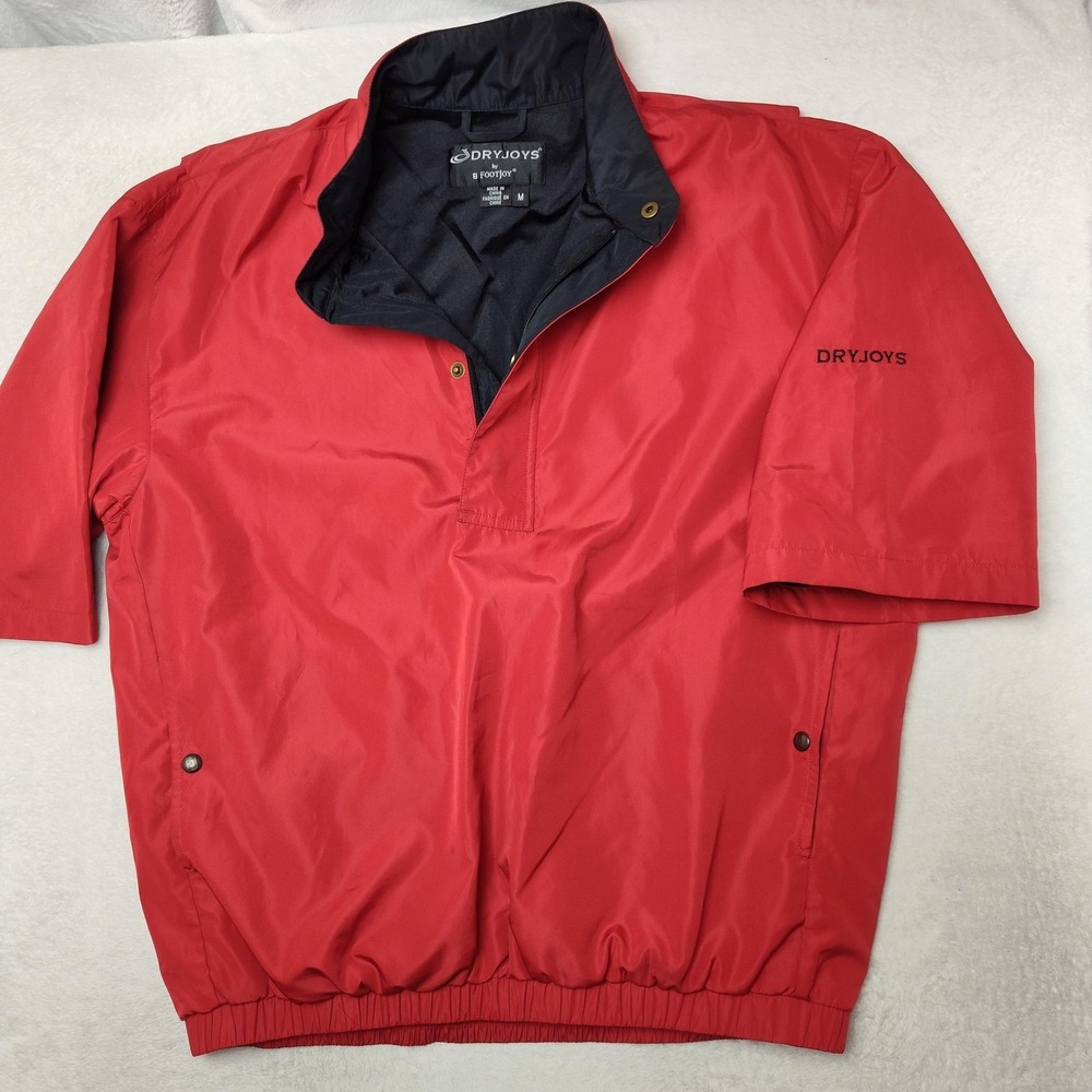 FootJoy Jacket Mens M Red Golf Wind Dryjoys Windbreaker Collared Lined Pockets
